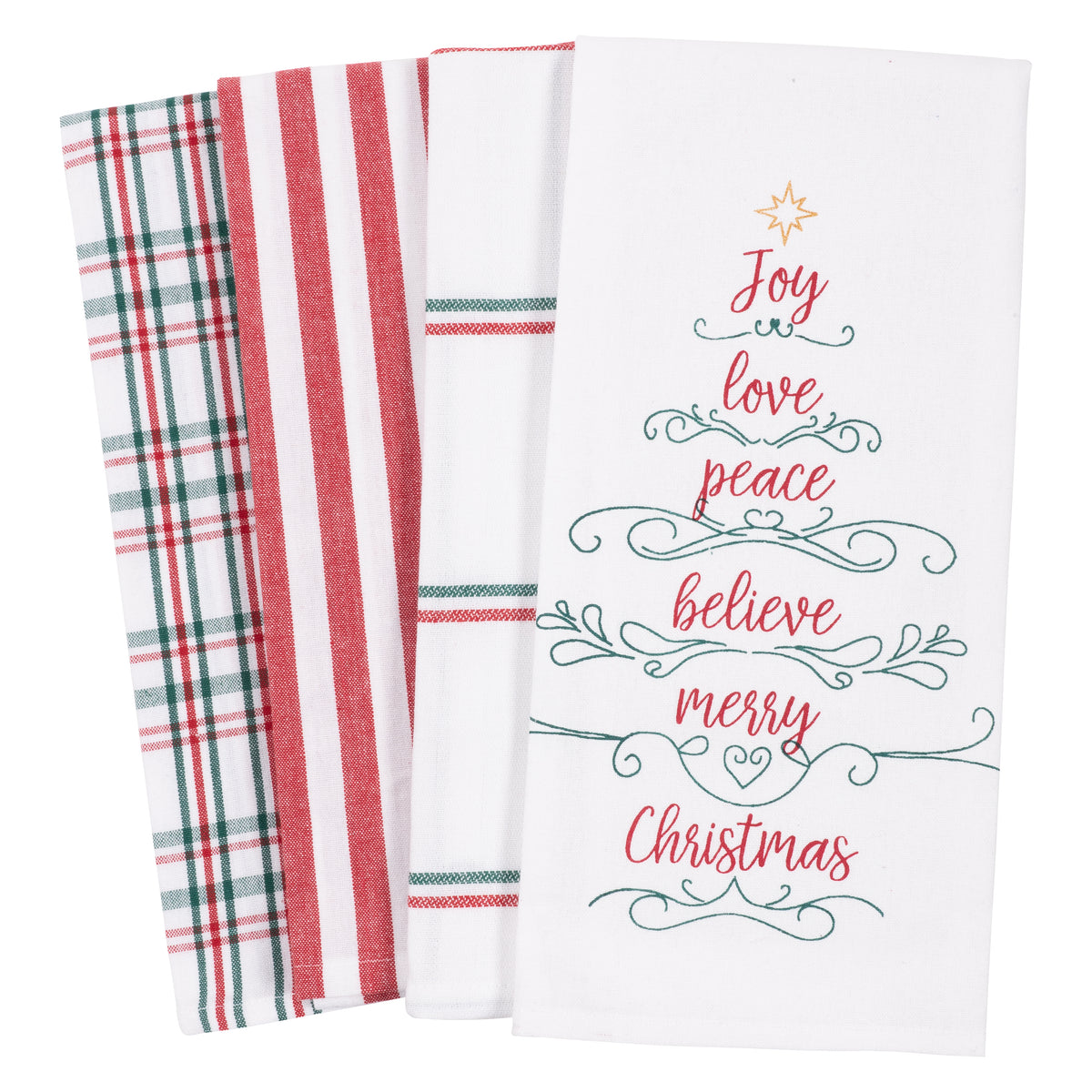 Tree Tartan Traditional Holiday Dish Towels, Set of Two