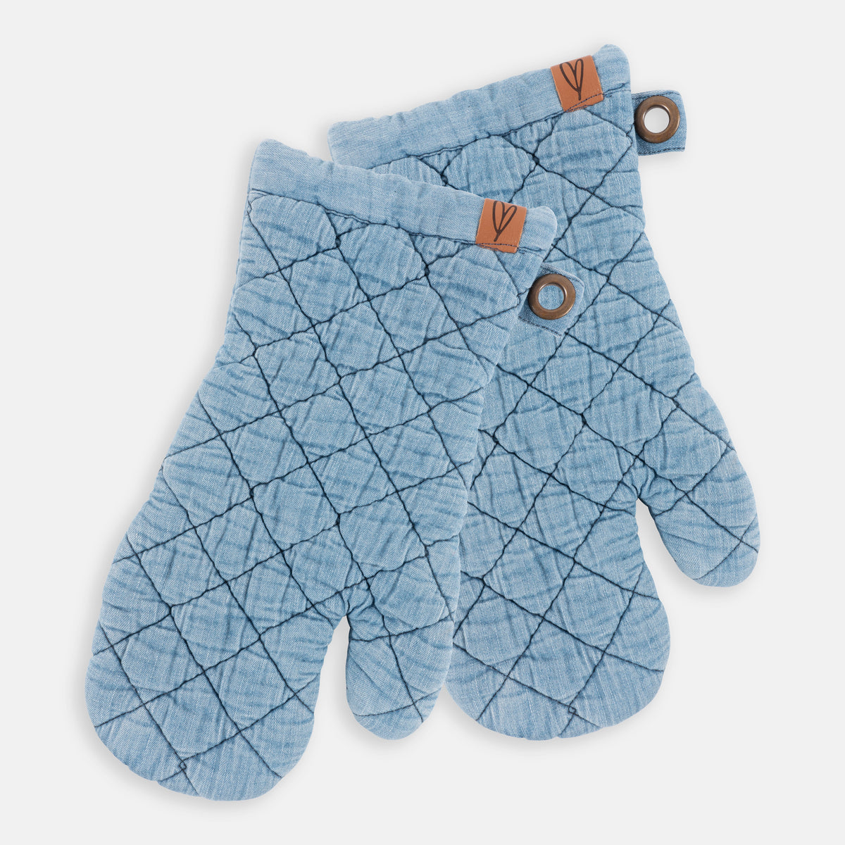 KAF Home Chefs Solid Oven Mitt, Blue, 100% Cotton, Machine Washable, Made  in USA