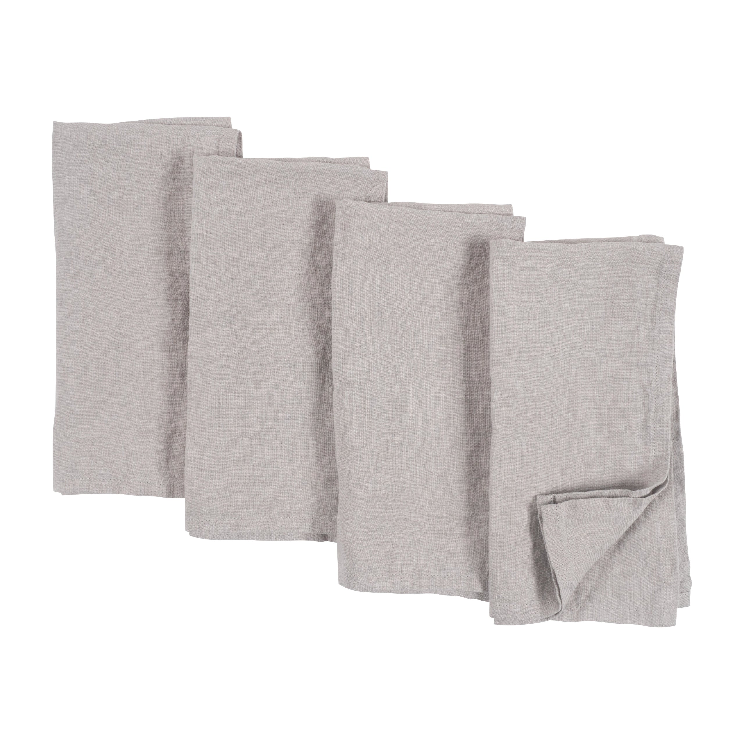 A Set of 24-hemstitch Linen Napkins in White Color, 50x50 Cm 20x20