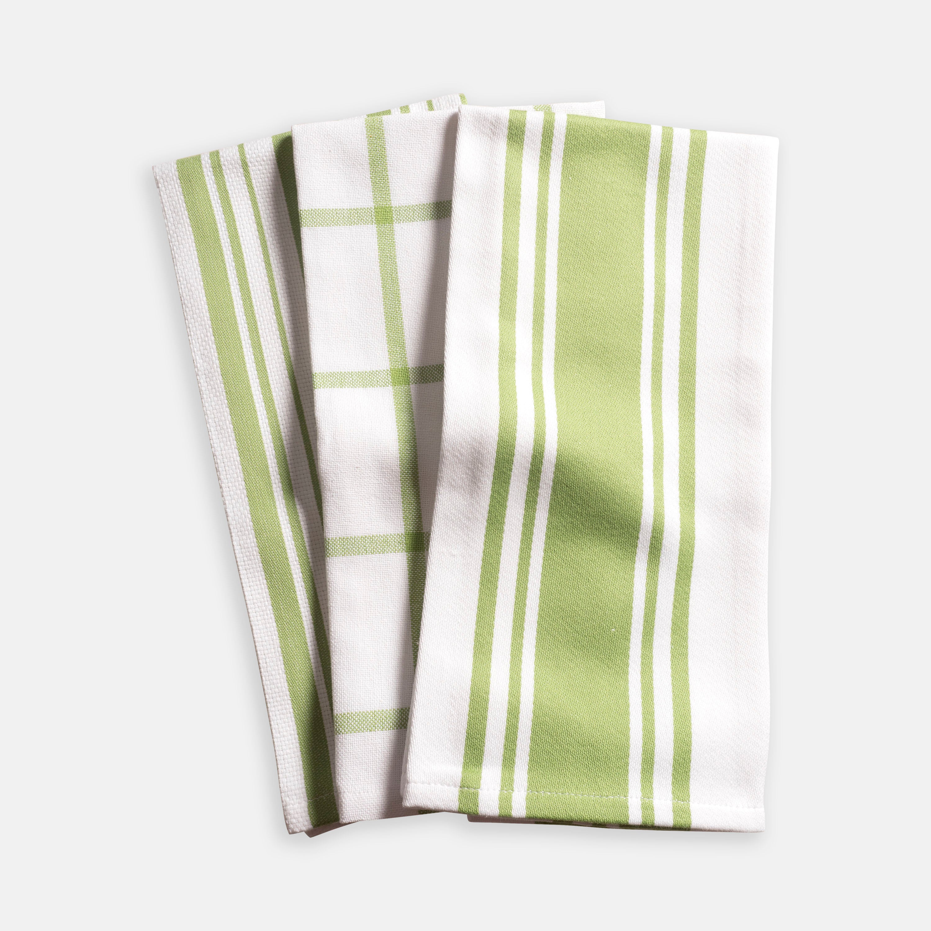 EVERYDAY KITCHEN TOWEL 3 PK STRIPE MIX MOUNTAIN GREEN COMBO