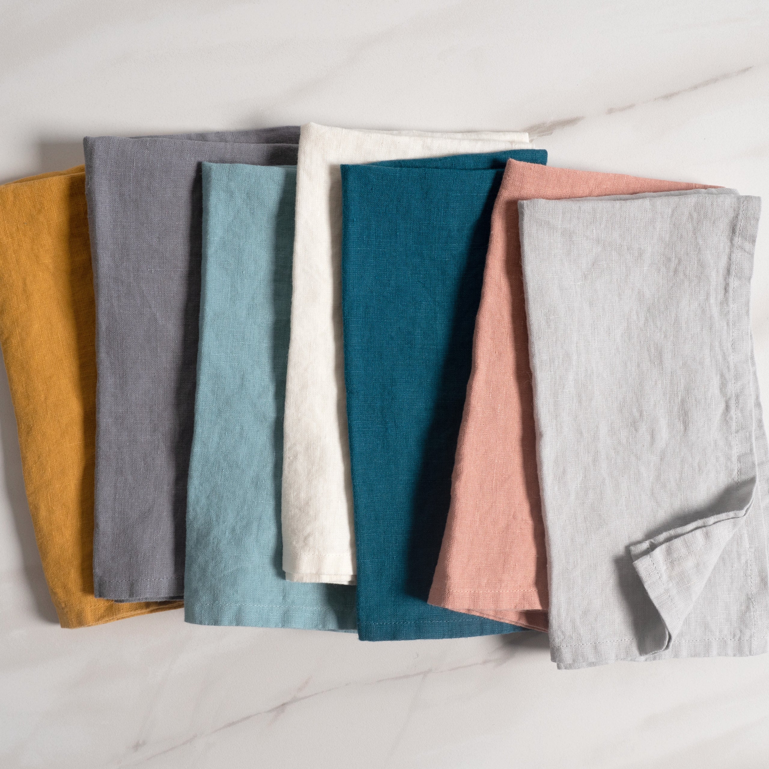 Washed Linen-Cotton set of 4 Napkins- Navy – Thyme and Sage
